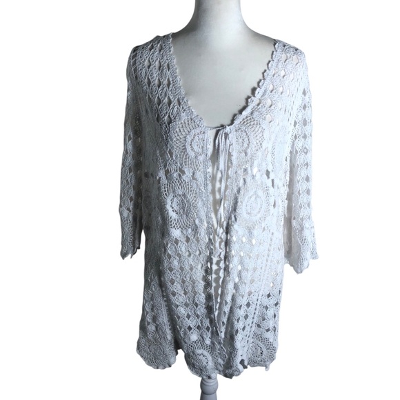 Ethyl Other - Ethyl white crochet swimsuit coverup Size M/L. NWT